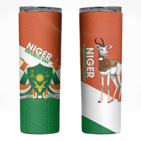 Niger Republic Day Skinny Tumbler Coat Of Arms With Dama Gazelle - Wonder Print Shop