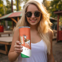 Niger Republic Day Skinny Tumbler Coat Of Arms With Dama Gazelle - Wonder Print Shop