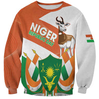 Niger Republic Day Sweatshirt Coat Of Arms With Dama Gazelle - Wonder Print Shop