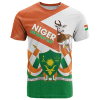 Niger Republic Day T Shirt Coat Of Arms With Dama Gazelle - Wonder Print Shop