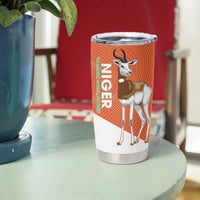 Niger Republic Day Tumbler Cup Coat Of Arms With Dama Gazelle - Wonder Print Shop