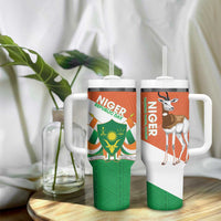 Niger Republic Day Tumbler With Handle Coat Of Arms With Dama Gazelle - Wonder Print Shop