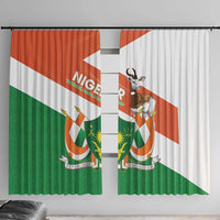 Niger Republic Day Window Curtain Coat Of Arms With Dama Gazelle - Wonder Print Shop