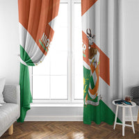 Niger Republic Day Window Curtain Coat Of Arms With Dama Gazelle - Wonder Print Shop