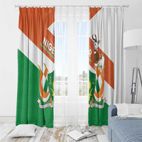 Niger Republic Day Window Curtain Coat Of Arms With Dama Gazelle - Wonder Print Shop