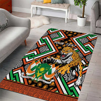 Personalized Niger Area Rug Leopard Ankara African Pattern - Wonder Print Shop
