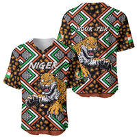 Personalized Niger Baseball Jersey Leopard Ankara African Pattern - Wonder Print Shop