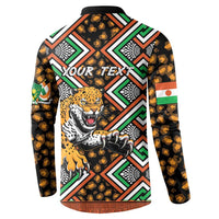 Personalized Niger Button Sweatshirt Leopard Ankara African Pattern - Wonder Print Shop
