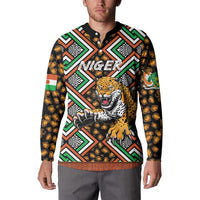 Personalized Niger Button Sweatshirt Leopard Ankara African Pattern - Wonder Print Shop