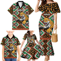 Personalized Niger Family Matching Mermaid Dress and Hawaiian Shirt Leopard Ankara African Pattern - Wonder Print Shop