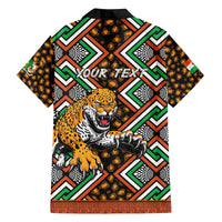 Personalized Niger Family Matching Off The Shoulder Long Sleeve Dress and Hawaiian Shirt Leopard Ankara African Pattern - Wonder Print Shop