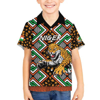 Personalized Niger Family Matching Off Shoulder Short Dress and Hawaiian Shirt Leopard Ankara African Pattern - Wonder Print Shop