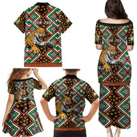 Personalized Niger Family Matching Puletasi and Hawaiian Shirt Leopard Ankara African Pattern - Wonder Print Shop