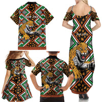 Personalized Niger Family Matching Summer Maxi Dress and Hawaiian Shirt Leopard Ankara African Pattern - Wonder Print Shop