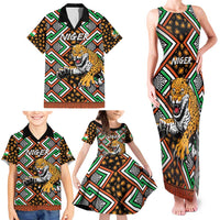 Personalized Niger Family Matching Tank Maxi Dress and Hawaiian Shirt Leopard Ankara African Pattern - Wonder Print Shop