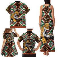Personalized Niger Family Matching Tank Maxi Dress and Hawaiian Shirt Leopard Ankara African Pattern - Wonder Print Shop