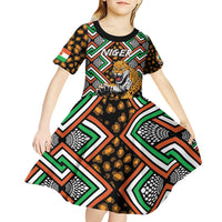 Personalized Niger Kid Short Sleeve Dress Leopard Ankara African Pattern - Wonder Print Shop
