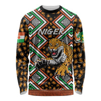 Personalized Niger Long Sleeve Shirt Leopard Ankara African Pattern - Wonder Print Shop