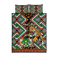 Personalized Niger Quilt Bed Set Leopard Ankara African Pattern - Wonder Print Shop
