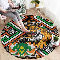 Personalized Niger Round Carpet Leopard Ankara African Pattern