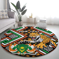 Personalized Niger Round Carpet Leopard Ankara African Pattern