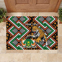 Personalized Niger Rubber Doormat Leopard Ankara African Pattern - Wonder Print Shop
