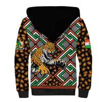 Personalized Niger Sherpa Hoodie Leopard Ankara African Pattern - Wonder Print Shop