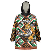 Personalized Niger Wearable Blanket Hoodie Leopard Ankara African Pattern - Wonder Print Shop