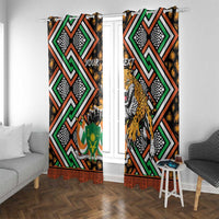 Personalized Niger Window Curtain Leopard Ankara African Pattern - Wonder Print Shop
