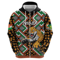 Personalized Niger Zip Hoodie Leopard Ankara African Pattern - Wonder Print Shop