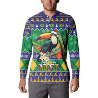 Brazil Christmas Button Sweatshirt Toco Toucan Feliz Natal - Wonder Print Shop