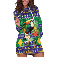 Brazil Christmas Hoodie Dress Toco Toucan Feliz Natal - Wonder Print Shop