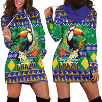 Brazil Christmas Hoodie Dress Toco Toucan Feliz Natal - Wonder Print Shop