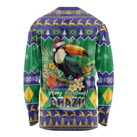 Brazil Christmas Long Sleeve Shirt Toco Toucan Feliz Natal - Wonder Print Shop