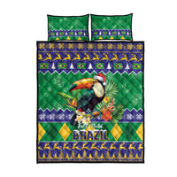 Brazil Christmas Quilt Bed Set Toco Toucan Feliz Natal - Wonder Print Shop