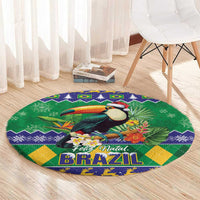 Brazil Christmas Round Carpet Toco Toucan Feliz Natal