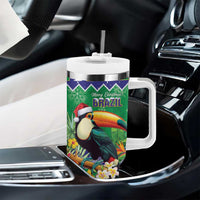 Brazil Christmas Tumbler With Handle Toco Toucan Feliz Natal - Wonder Print Shop