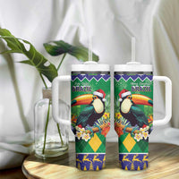 Brazil Christmas Tumbler With Handle Toco Toucan Feliz Natal - Wonder Print Shop