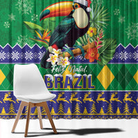 Brazil Christmas Window Curtain Toco Toucan Feliz Natal - Wonder Print Shop