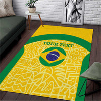 Custom Brazil Football Area Rug Vamos Selecao - Yellow - Wonder Print Shop