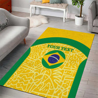 Custom Brazil Football Area Rug Vamos Selecao - Yellow - Wonder Print Shop