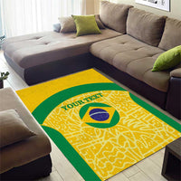 Custom Brazil Football Area Rug Vamos Selecao - Yellow - Wonder Print Shop