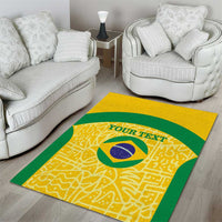 Custom Brazil Football Area Rug Vamos Selecao - Yellow - Wonder Print Shop