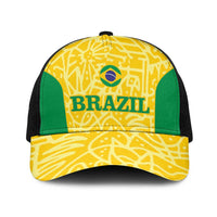Brazil Football Baseball Net Cap Vamos Selecao - Yellow