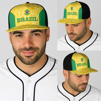 Brazil Football Baseball Net Cap Vamos Selecao - Yellow