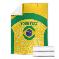 Custom Brazil Football Blanket Vamos Selecao - Yellow