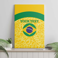 Custom Brazil Football Canvas Wall Art Vamos Selecao - Yellow - Wonder Print Shop
