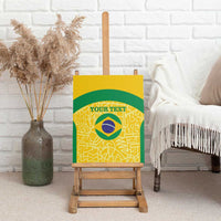 Custom Brazil Football Canvas Wall Art Vamos Selecao - Yellow - Wonder Print Shop