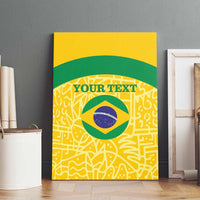 Custom Brazil Football Canvas Wall Art Vamos Selecao - Yellow - Wonder Print Shop