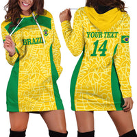 Custom Brazil Football Hoodie Dress Vamos Selecao - Yellow - Wonder Print Shop